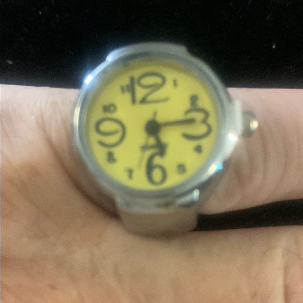 Silver and Yellow Wearable Watch
